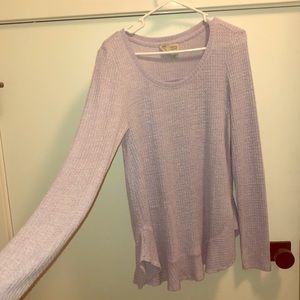 Lavender long sleeve with open ruffle back:)